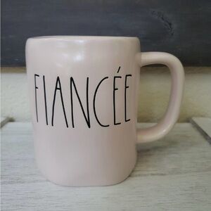 Rae Dunn Pink Ceramic Mug with Fiancée Text